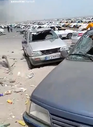 ویدیویی از حجم تخریب خودروهای شخصی اطراف محل حادثه بندر رجایی